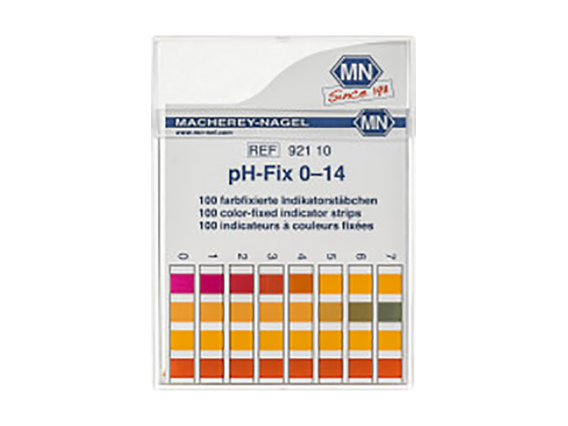 pH test strips, pH‑Fix 0–14, fixed indicator