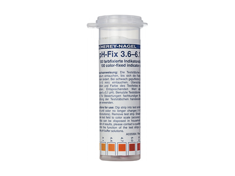 pH test strips, pH‑Fix 3.6–6.1 PT, fixed indicator