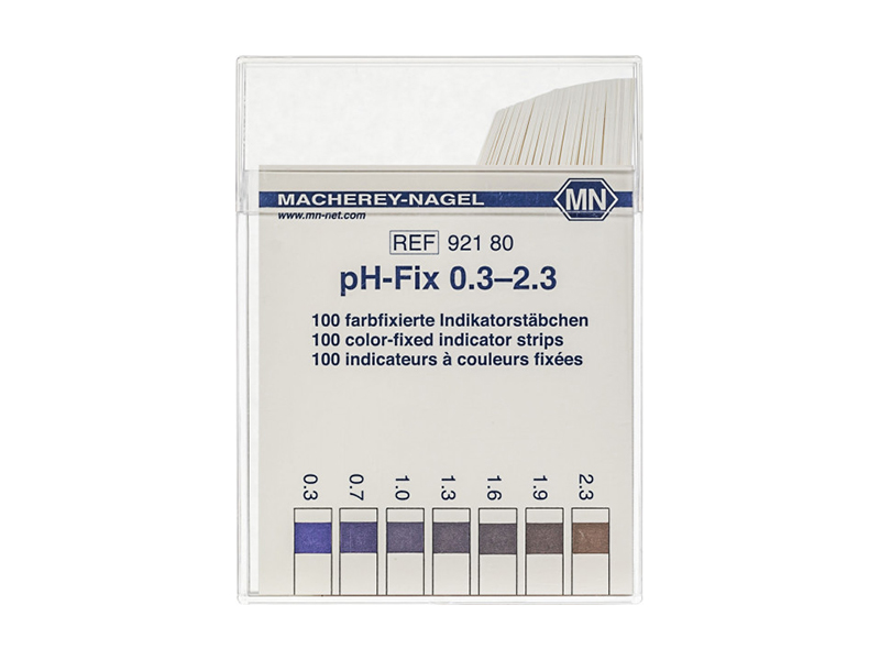 pH test strips, pH‑Fix 0.3–2.3, fixed indicator