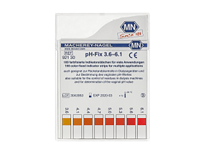 pH test strips, pH‑Fix 3.6–6.1, fixed indicator