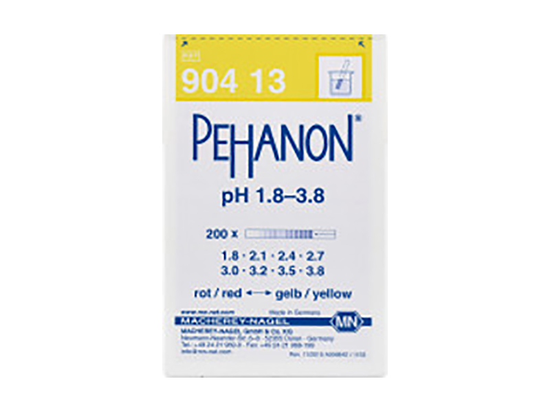 pH test strips, PEHANON 1.8–3.8, for colored samples