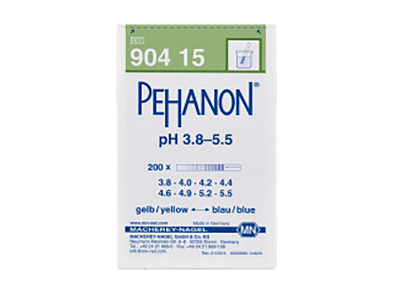 pH test strips, PEHANON 3.8–5.5, for colored samples