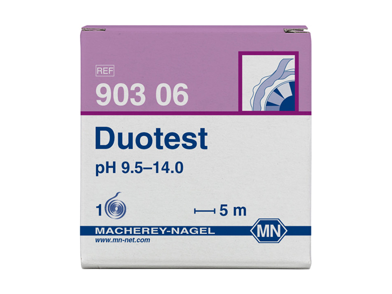 pH test paper Duotest pH 9.5–14.0, with two indicator zones