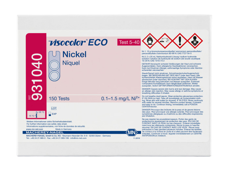VISOCOLOR ECO镍测试盒 ( Nickel )931040 / 931240（补充装）