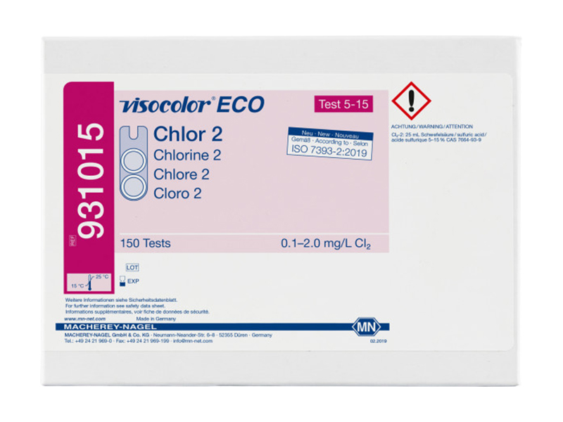 VISOCOLOR ECO余氯2（自由氯和总氯）测试盒（Chlorine）931015 / 931215（补充装）