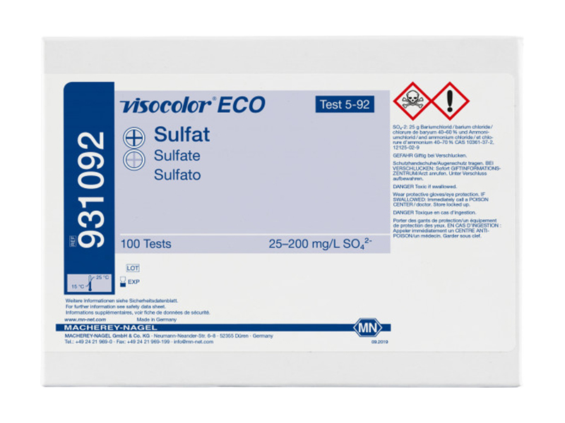 VISOCOLOR ECO硫酸盐测试盒 （Sulfate）931092 / 931292（补充装）