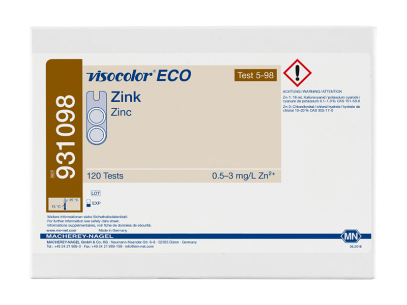 VISOCOLOR ECO锌测试盒 （Zinc）931098 / 931298（补充装）