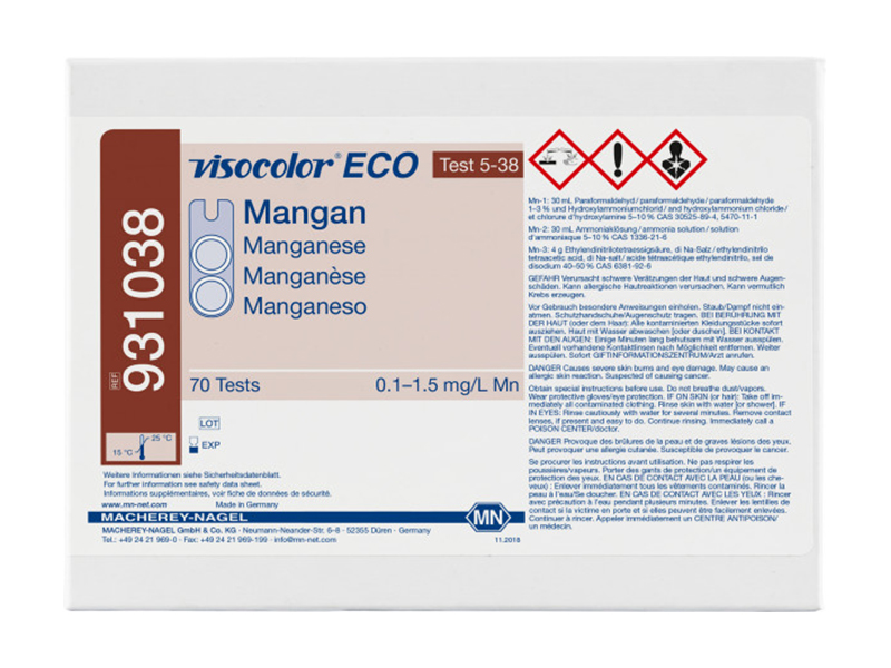 VISOCOLOR ECO锰测试盒 （Manganese）931038 / 931238（补充装）